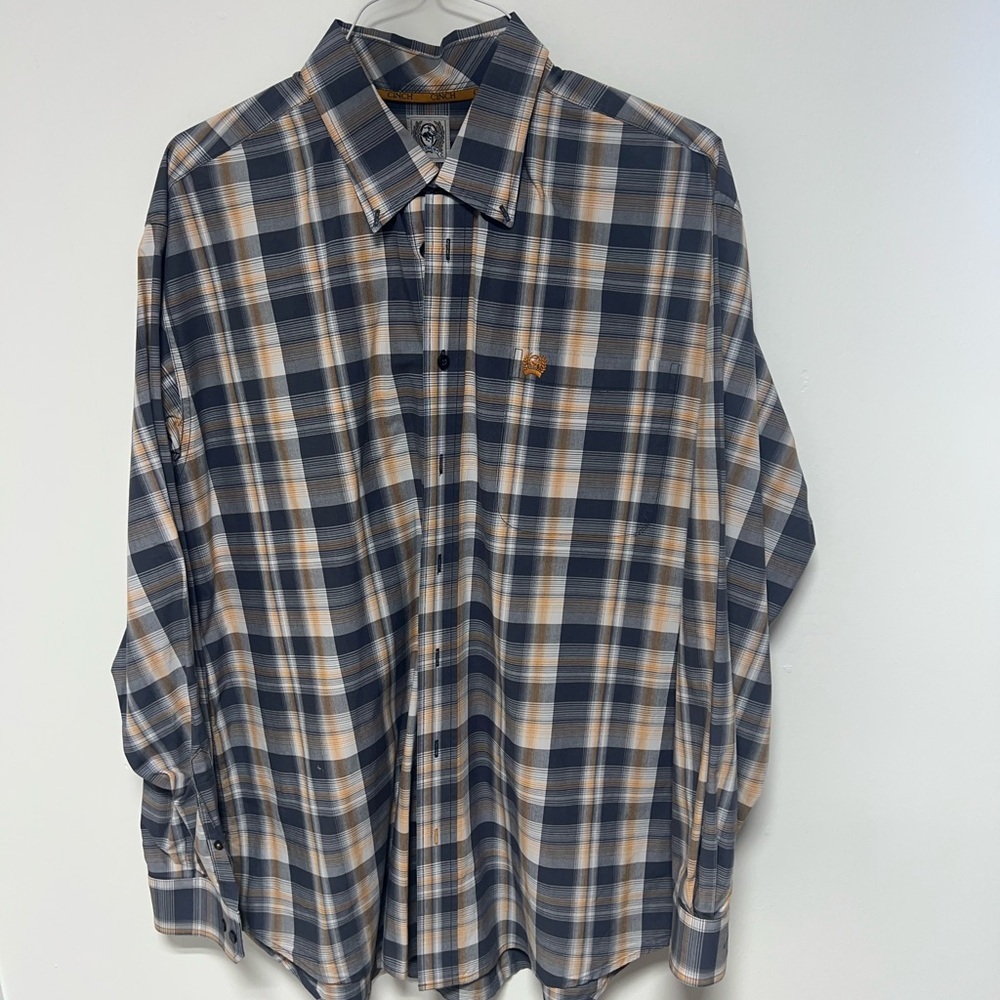 Cinch Men's  Shirt - Blue and Tan